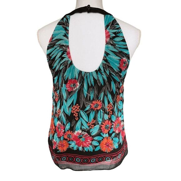 Eci New York Women's Top Size 2 Multicolor Ruffle Front Halter Multicolor - Picture 3 of 12